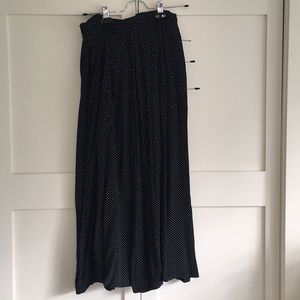 Maxi navy polka dot skirt
